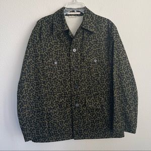 Marni Camo Cells Printed Cheetah Print Cotton Drill Jacket